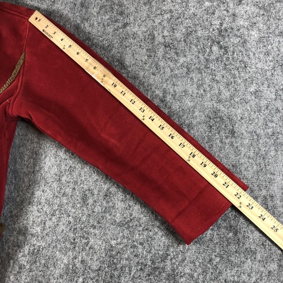 L.L.Bean Jacket Womens Petite Medium Red Faux Suede Sherpa‎ Lined Warm Coat - Picture 13 of 16